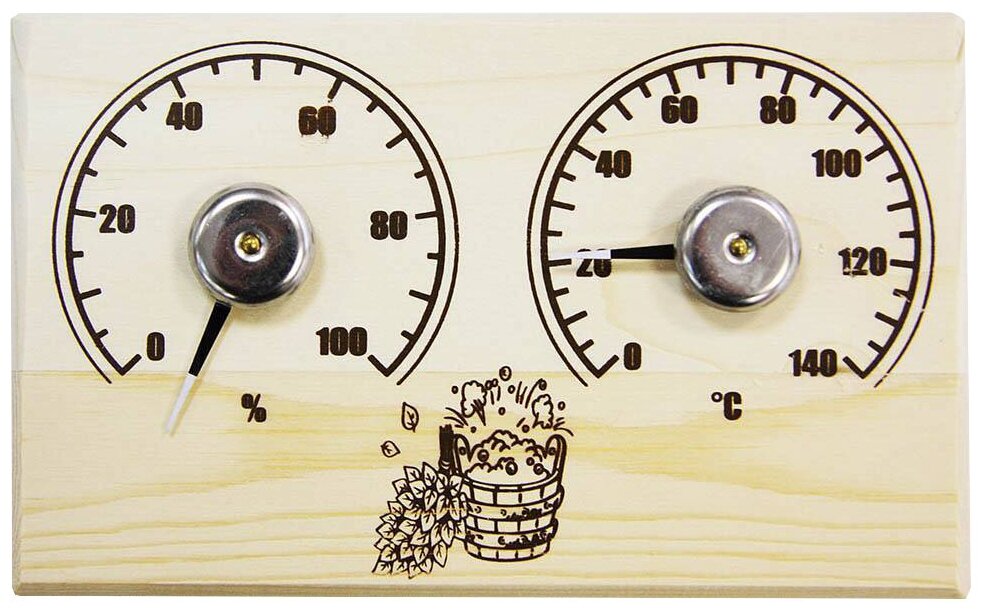 Банная станция открытая термометр+гигрометр прямоугольная СБО-2тг