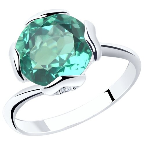 фото Sokolov кольцо из серебра с кварцем и фианитами 92011796, размер 17