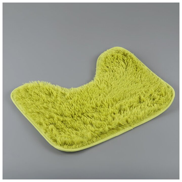 Набор ковриков для ванной и туалета Доляна «Пушистик», 2 шт: 40×50, 50×80 см, цвет зелёный - фотография № 7