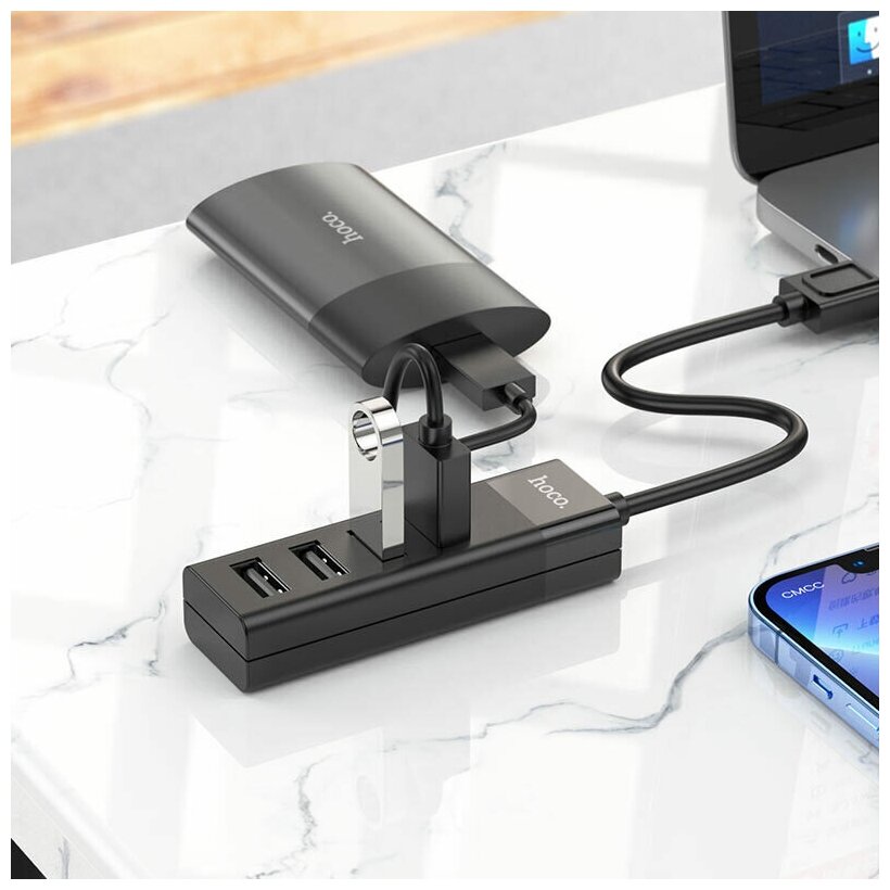 Многофункциональный USB хаб HB25 Easy mix 4-in-1 converter USB to USB30USB203 черный