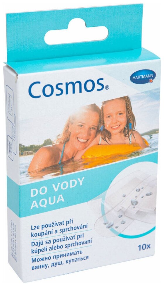 Пластырь COSMOS Aqua из прозр. плёнки водост.3 р-ра 10шт.