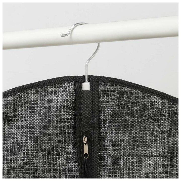 Чехол для одежды Доляна «Пастель», с ПВХ окном, 120×60 см, цвет серый - фотография № 4