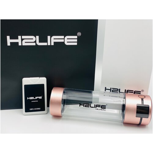 Подарочный набор H2LIFE GLASS (активатор водородной воды) + спрей H2LiFE-A +фирменный пакет