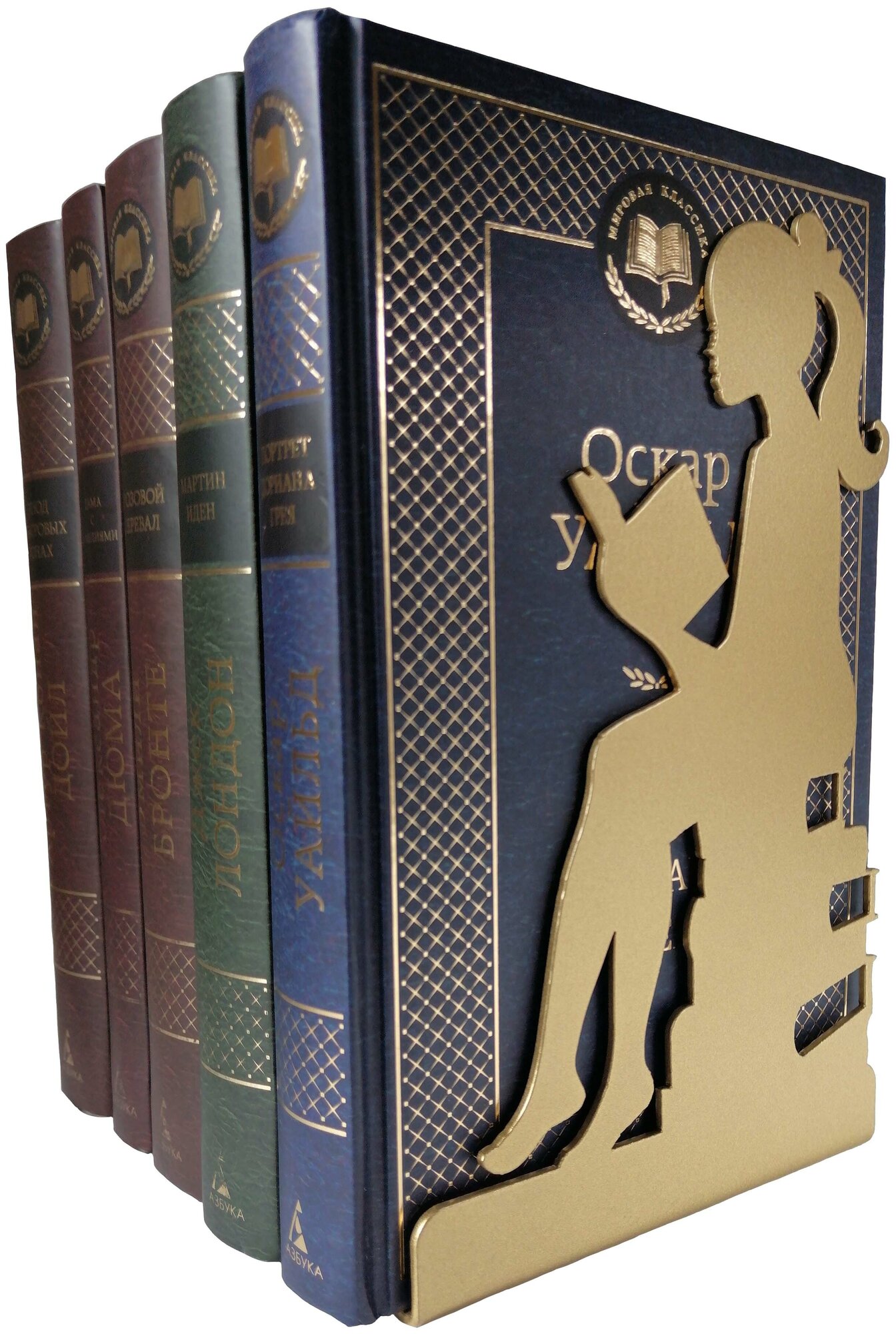 Подставка-ограничитель для книг “Девушка с книгой”, металл, цвет бронза, исполнение правое