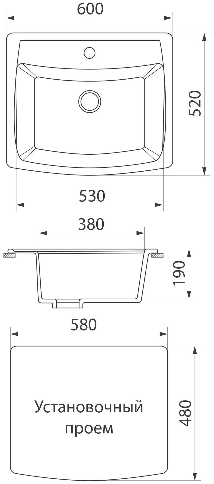 Кухонная мойка врезная GreenStone GRS-03-328 бежевый - фотография № 2