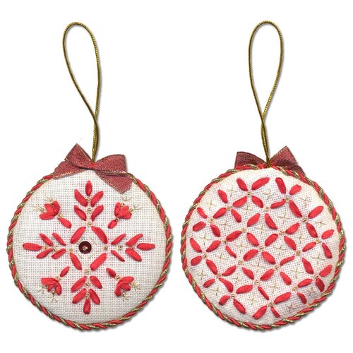 фото Набор для вышивания panna ig-1275 ( иг-1275 ) новогодняя игрушкашарик 2 шт.