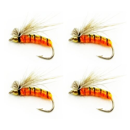 Мушки на жереха хариуса 4 шт оранжевый серый 374₽