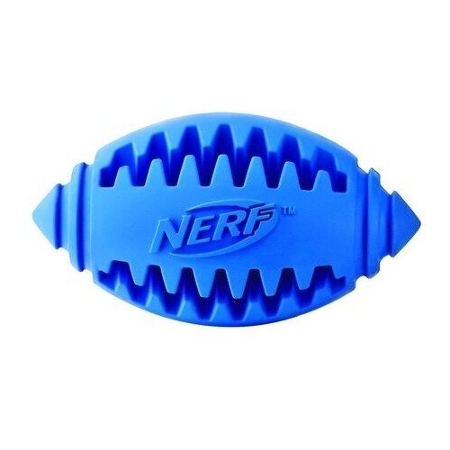 фото Игрушка nerf мяч для регби рифленый для собак (8 см, синий)