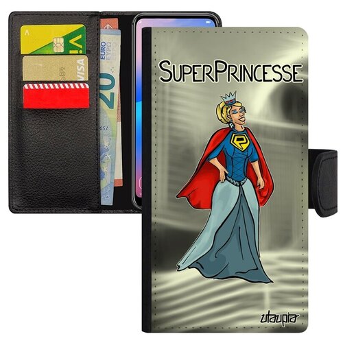 фото Защитный чехол книжка на телефон // xiaomi mi 8 // "суперпринцесса" смешной шутка, utaupia, серый