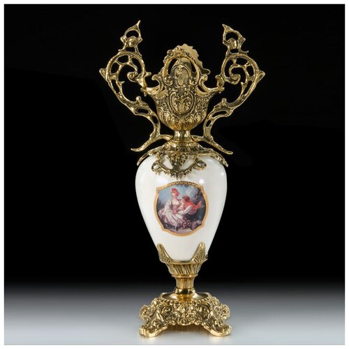 Ваза - кувшин с росписью в бронзовой оправе VR-8520-B KNP-VR-8520-B