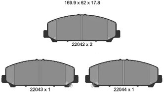 Дисковые тормозные колодки передние Textar 2204201 для Infiniti QX56, Infiniti QX80 (4 шт.)