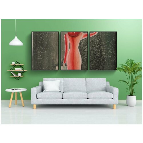 фото Набор модулных постеров для интерьера "прощай, женщина с чемоданом, она машет" 60x90 см. в тубусе, без рамки lotsprints