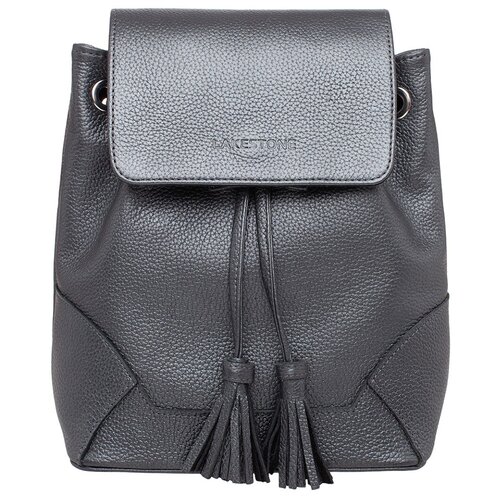 фото Кожаный рюкзак со шнуровкой lakestone clare silver grey