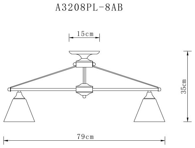 ARTE LAMP Люстра на штанге Arte Lamp A3208PL-8AB