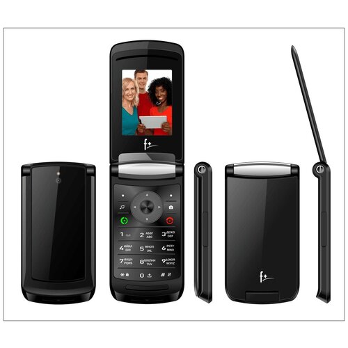 Телефон сотовый f Flip2 Black, 2.4' 240х320, 32MB RAM, 32MB, up to 32GB flash, 0.08Mpix, 2 Sim, BT v3.0, Micro-USB, 750 мАч, 100g, 106,3 ммx51,5 ммx15,2 мм