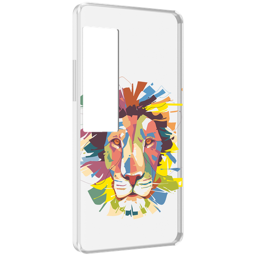 Чехол MyPads разноцветный-лев детский для Meizu Pro 7 Plus задняя-панель-накладка-бампер
