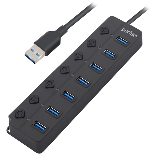 USB-HUB Perfeo 7 Port, 3.0 (PF-H037 Black) чёрный