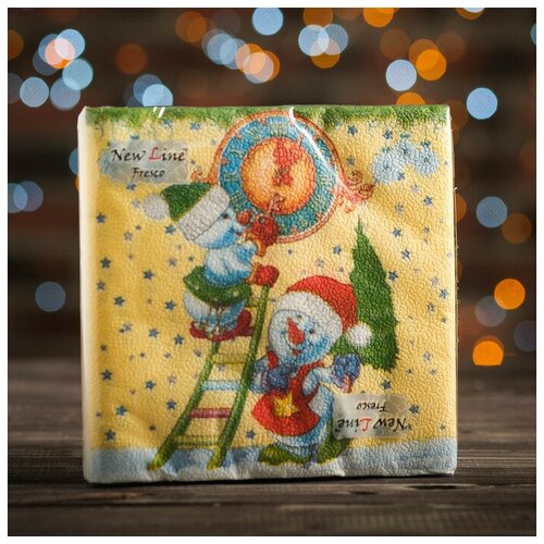 Гармония цвета Новогодние салфетки бумажные Fresco 