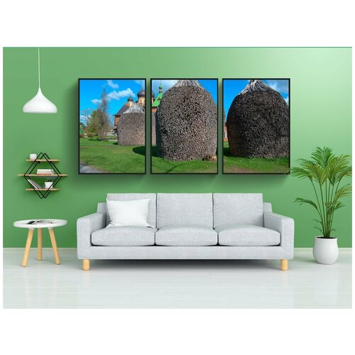 фото Набор модулных постеров для интерьера "эстония, монастырь, дрова" 60x90 см. в тубусе, без рамки lotsprints