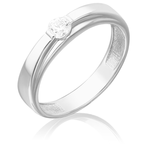 PLATINA jewelry Кольцо из белого золота с Swarovski Zirconia 01-4743-00-501-1120-38, размер 16