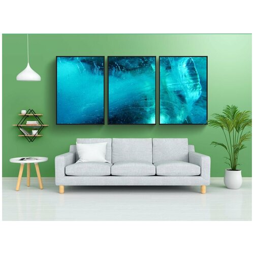 фото Набор модулных постеров для интерьера "мороженое, синий, бирюзовый" 60x90 см. в тубусе, без рамки lotsprints