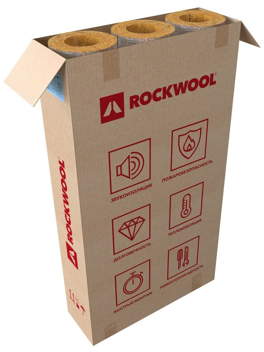 Цилиндр навивной из каменной ваты Rockwool RW 100 к/ф