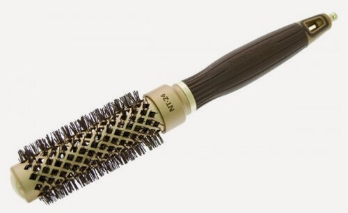 Изображение товара Термобрашинг Olivia Garden EXPERT BLOWOUT SHINE Wavy Bristles Gold&Brown, 25 мм