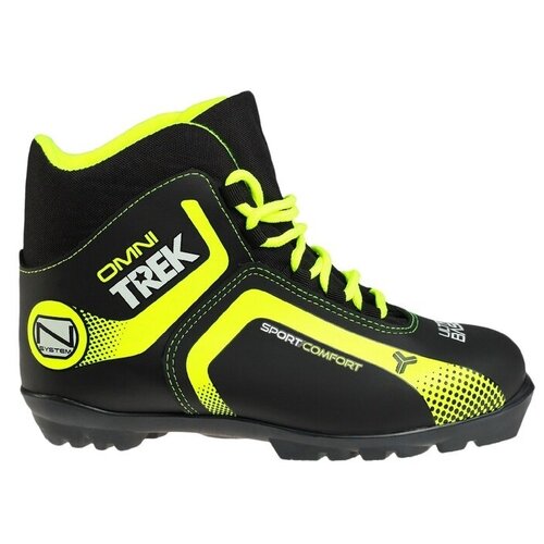 Ботинки лыжные Trek Omni 1 NNN ИК, черный, лого лайм неон, размер 38