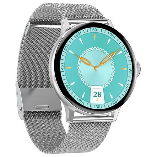Kingwear Смарт часы KingWear DT2 с bluetooth звонком (Серебристый часы + серебристый металлический и прозрачный силиконовый ремни)