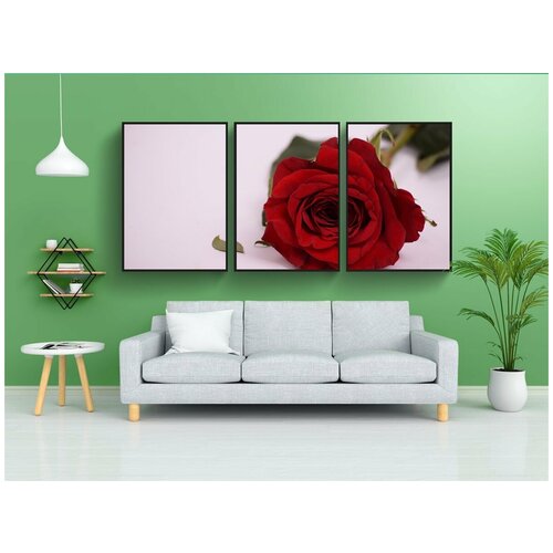 фото Набор модулных постеров для интерьера "роза, цветок, лепесток" 60x90 см. в тубусе, без рамки lotsprints
