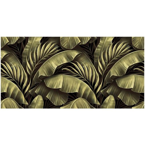 Фотообои Уютная стена Чарующие банановые и пальмовые листья 540х270 см Виниловые Бесшовные (единым полотном)