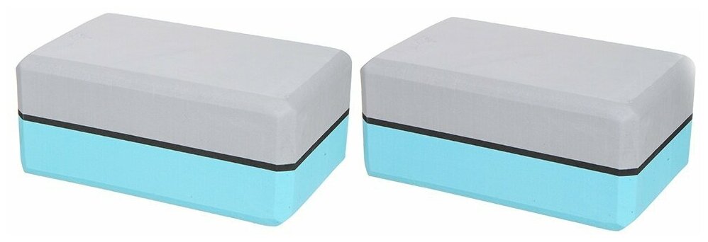 Блок для йоги ZDK 10cm 2шт Light Blue-Grey-Black