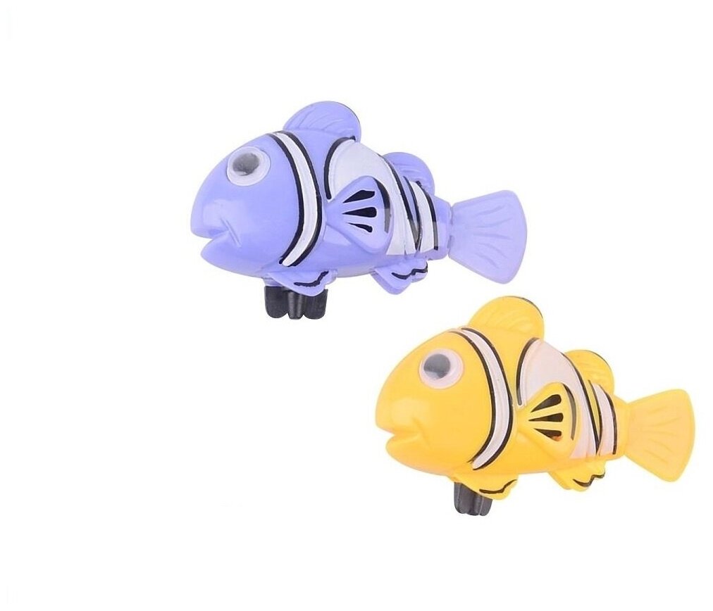 Набор заводных игрушек Junfa для ванной, Рыбки, "Потеша", 2 шт, (фиолетовая и желтая) (ZY883005)