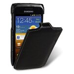 Кожаный чехол для Samsung Galaxy W (i8150) Melkco Premium Leather Case - Jacka Type (Black LC) - изображение