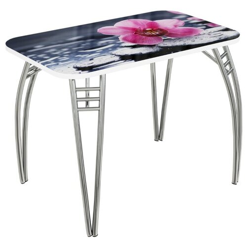 Стол кухонный раскладной 1100x700x760 Орхидея на камне Фотопечать на ногах 