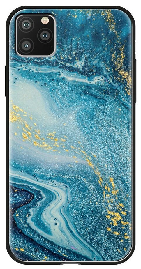 Чехол (клип-кейс) Deppa для Apple iPhone 11 Pro Max Glass Case голубой (87267) - фото №1