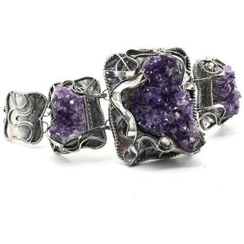 фото Браслет с аметистом щетка, 20,5см. радугакамня радуга камня