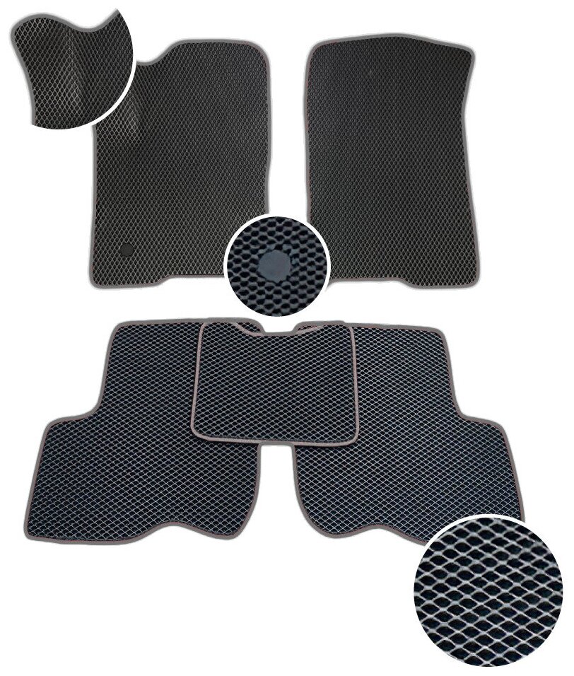 Автомобильные коврики EVA/ЕВА с 3D лапкой в салон для Chevrolet Cruze (2009-2015) / Шевроле Круз (Без разреза)