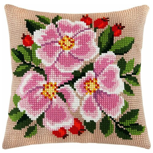 Набор для вышивания подушки Шиповник Z15, 40x40 см