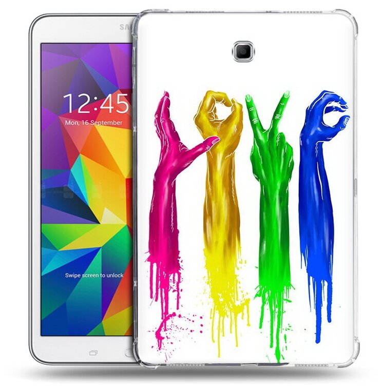 Чехол задняя-панель-накладка-бампер MyPads яркие руки love для Samsung Galaxy Tab A 8.0 SM-T355/T351/T355/350 противоударный