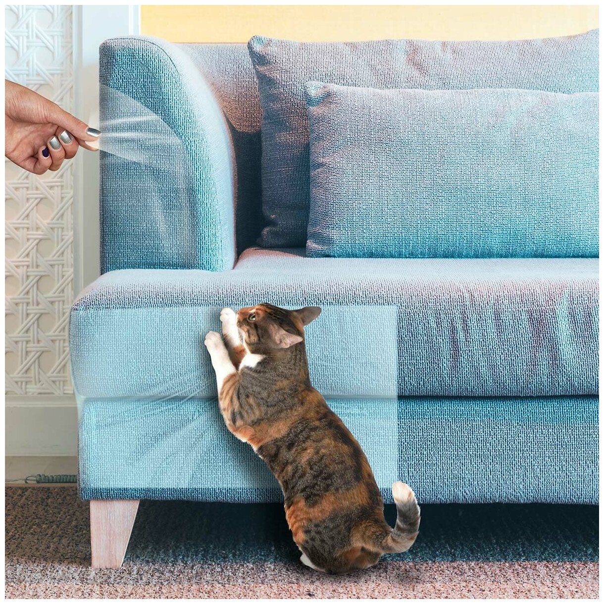 Антицарапка когтеточка защитная пленка от царапин VEROL, самоклеящаяся пленка защитная для дивана, мебели, обоев, наклейка для кошек и собак, набор