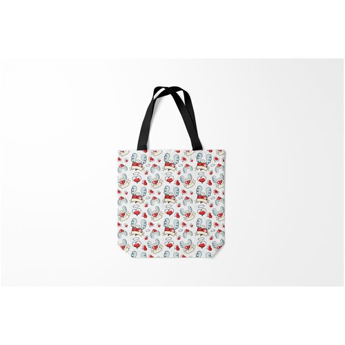 фото Сумка-шоппер / 40х40 см / любовь / сердца с крыльями burnettie