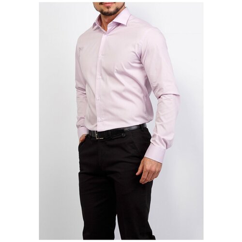 фото Рубашка мужская длинный рукав greg 710/139/lil/z, полуприталенный силуэт / regular fit, цвет сиреневый, рост 174-184, размер ворота 40