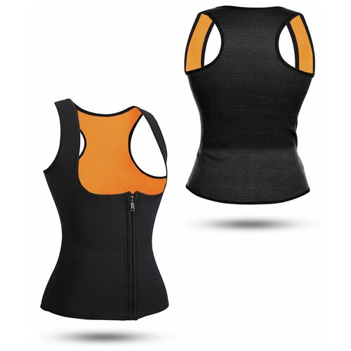 Корсет для похудения CleverCare, женский, размер XXXL, черный с оранжевым