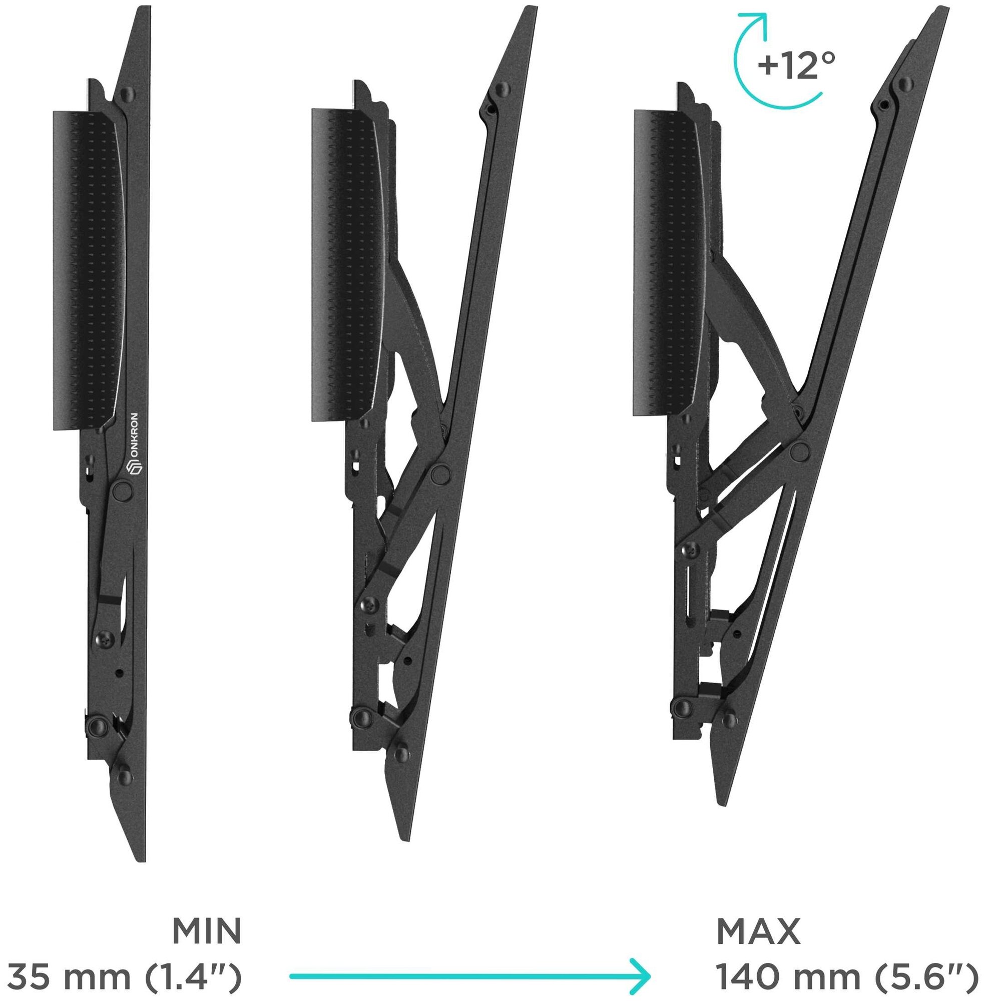 ONKRON SN14 черный {Для телевизоров диагональю 32"-55" VESA: 75x75, 100x100, 100x200, 200x100, 200x200, 200x300, 200x400, 300x100, 300x200, 300x300, 300x400, 400x200, 400x300,400x400 мм} - фото №4