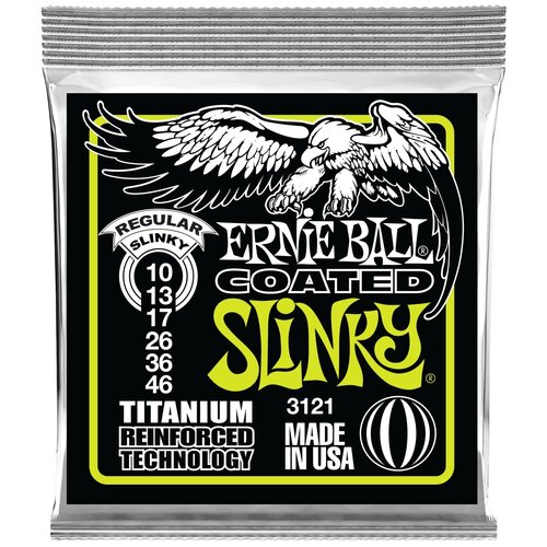 фото Ernie ball 3121 rps coated titanium slinky regular 10-46 струны для электрогитары