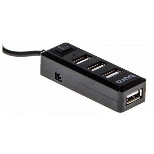 Разветвитель USB 2.0 Buro BU-HUB4-0.5L-U2.0 4порт. черный