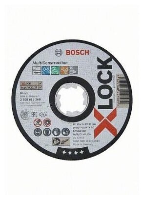Отрезные диски для прямой резки Bosch Multi Material X-LOCK 115x1x2223 (2608619268)