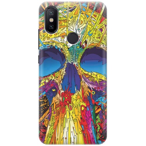 фото Re:pa накладка transparent для xiaomi mi 6x / mi a2 с принтом "череп красок"