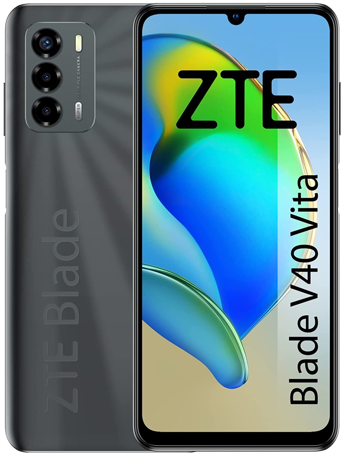 Смартфон ZTE Blade V40 Vita 128Gb 4Gb черный моноблок 3G 4G 2Sim 6.75" 720x1600 Android 11 48Mpix 802.11 b/g/n NFC GPS GSM900/1800 GSM1900 TouchS